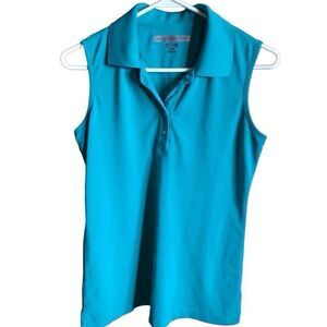 Greg Norman play dry women’s Golf polo shirt top SZ M teal green sleeveless
